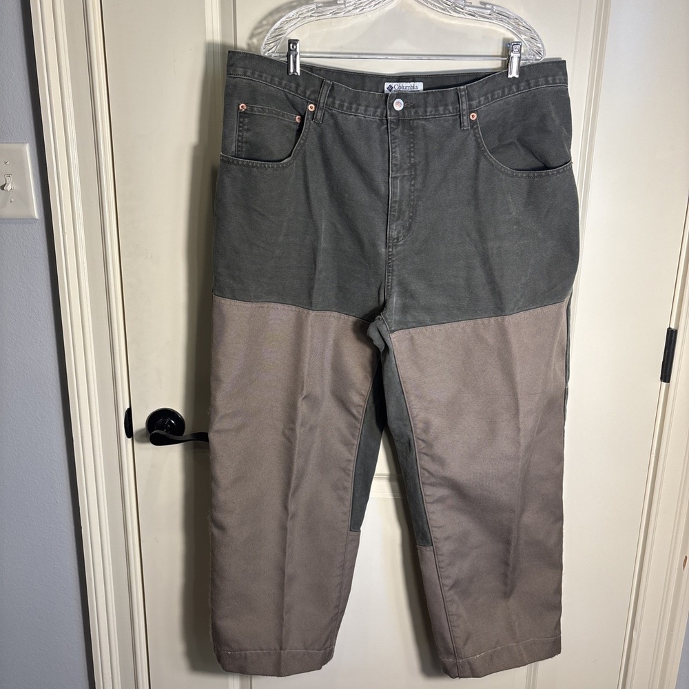 Columbia PHG Upland Jeans Men 40 Taupe Brown Duck Canvas Hunting Field Work READ
